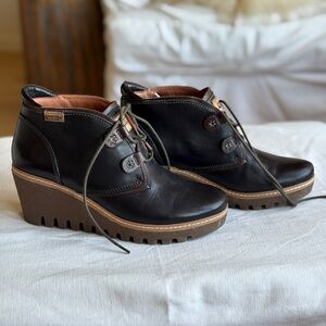 PIKOLINOS Black and Brown Wedge Bootie “Maple”